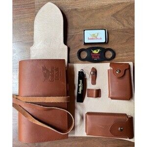 Gulden Draak Cigar Case Wallet Kit Leather Unused Cutter Matches Bottle Opener